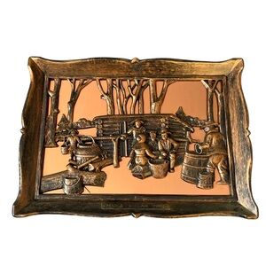 Vintage Coppercraft Guild Wall Art Maple Sugar Time Scene